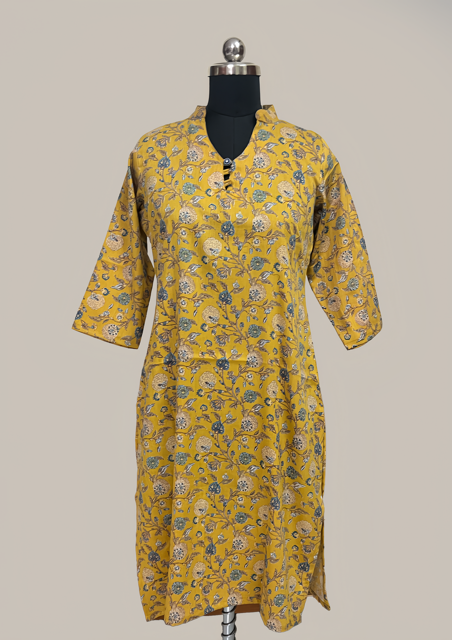 Mustard Floral Garden Kurti