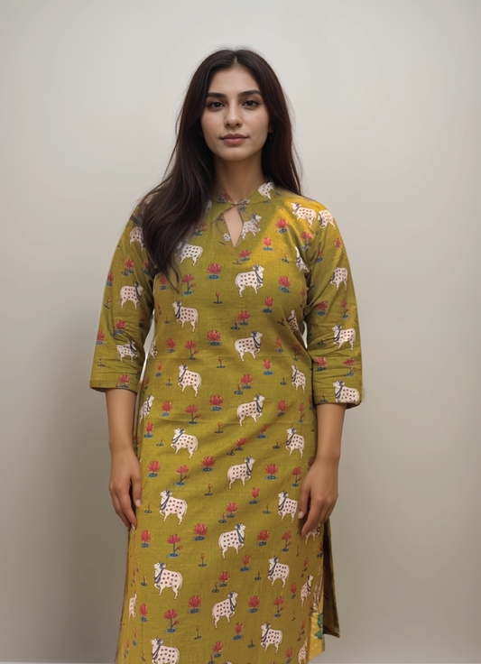 Lotus Pichwai Kurti